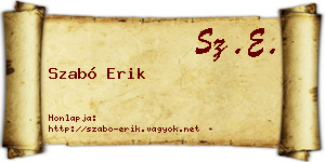 Szabó Erik névjegykártya