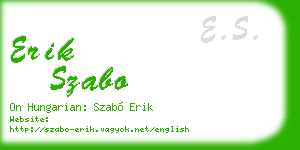 erik szabo business card